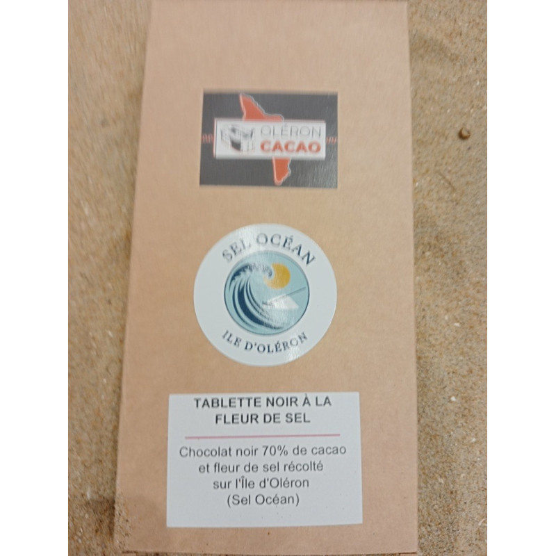 tablette de chocolat noir 70%, à la fleur de sel