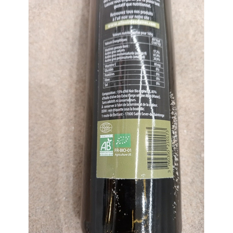 huile d olive vierge extra bio à l ail noir bio